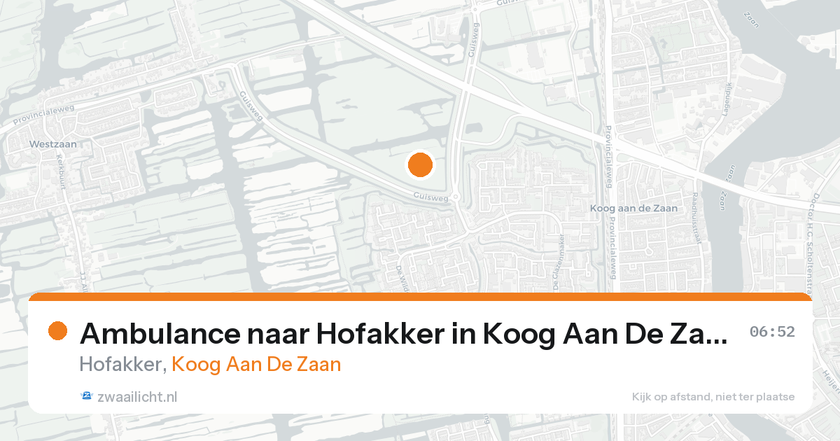 Ambulance naar Hofakker in Koog Aan De Zaan — 26 mei 2026