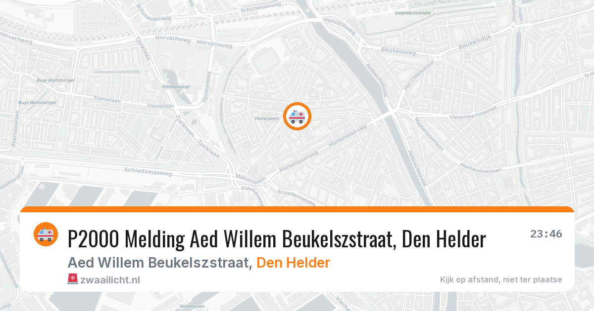 P2000 Melding Aed Willem Beukelszstraat, Den Helder — 30 jan 2026