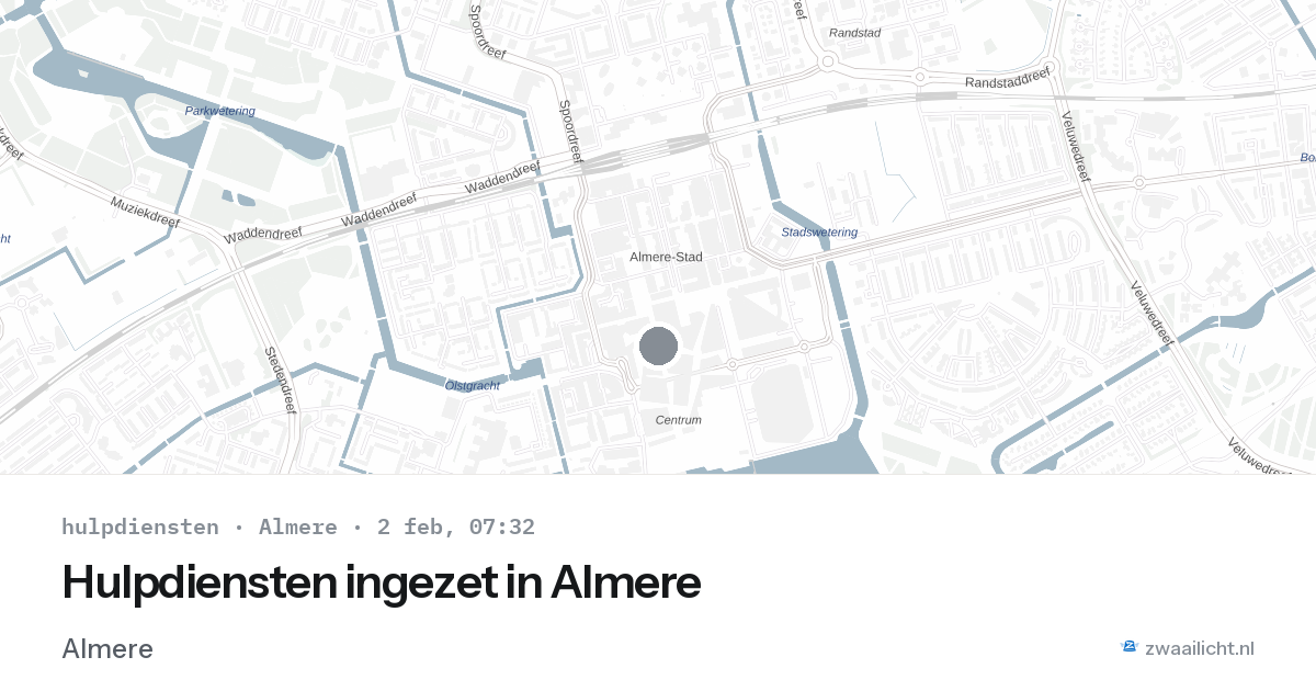 Hulpdiensten ingezet in Almere — 2 feb 2026 | 🚨 Zwaailicht.nl