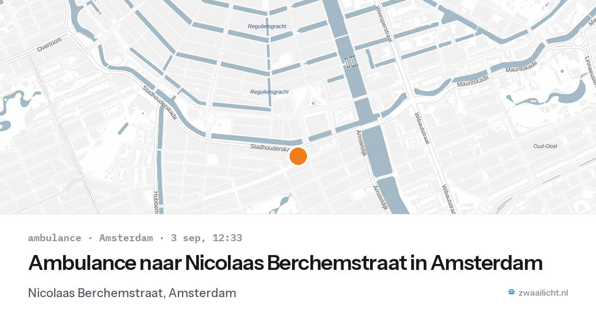 Ambulance naar Nicolaas Berchemstraat in Amsterdam — 3 sep 2026