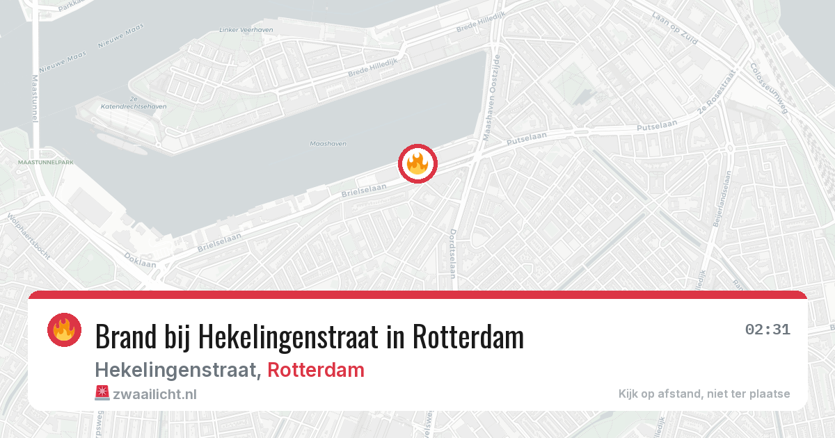 Brand bij Hekelingenstraat in Rotterdam — 20 jun 2026