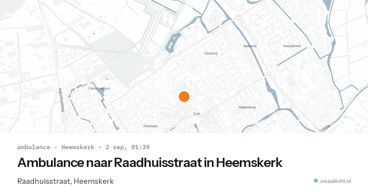 Ambulance naar Raadhuisstraat in Heemskerk — 1 sep 2026