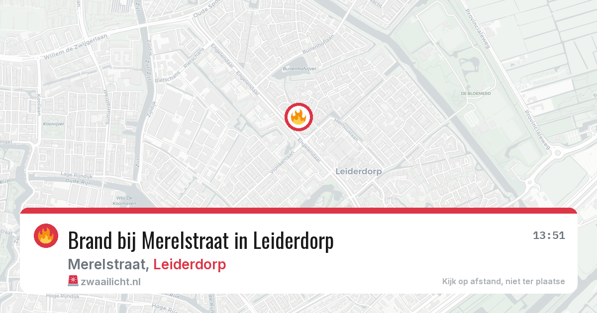 Brand bij Merelstraat in Leiderdorp — 16 jun 2026