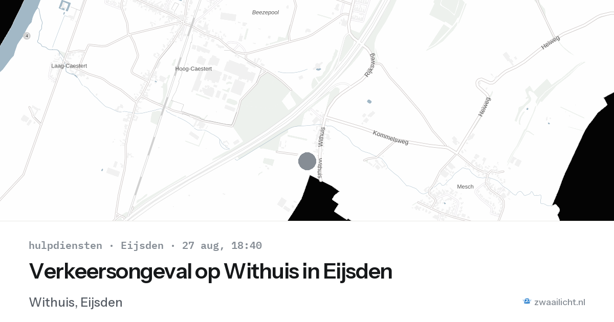 Verkeersongeval op Withuis in Eijsden — 27 aug 2026
