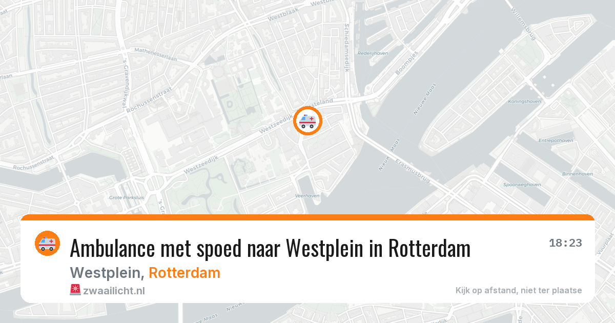 Ambulance met spoed naar Westplein in Rotterdam — 26 apr 2026