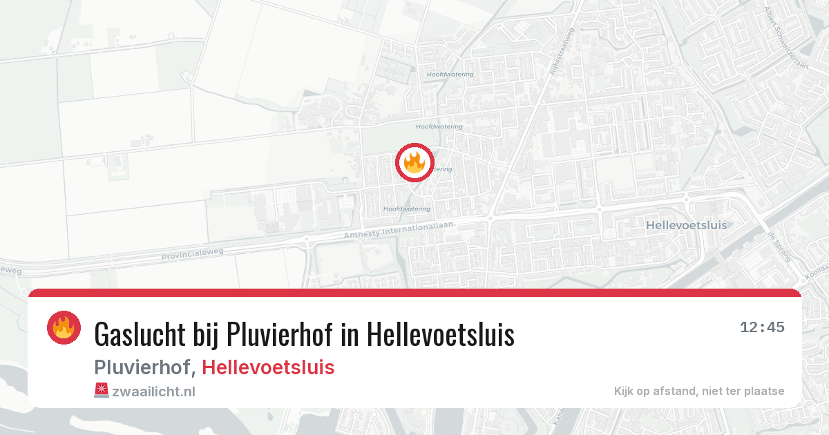 Gaslucht bij Pluvierhof in Hellevoetsluis — 26 mei 2026