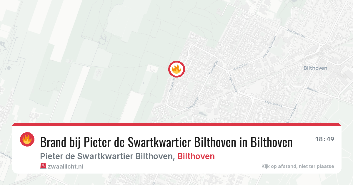 Brand bij Pieter de Swartkwartier Bilthoven in Bilthoven — 24 mrt 2026