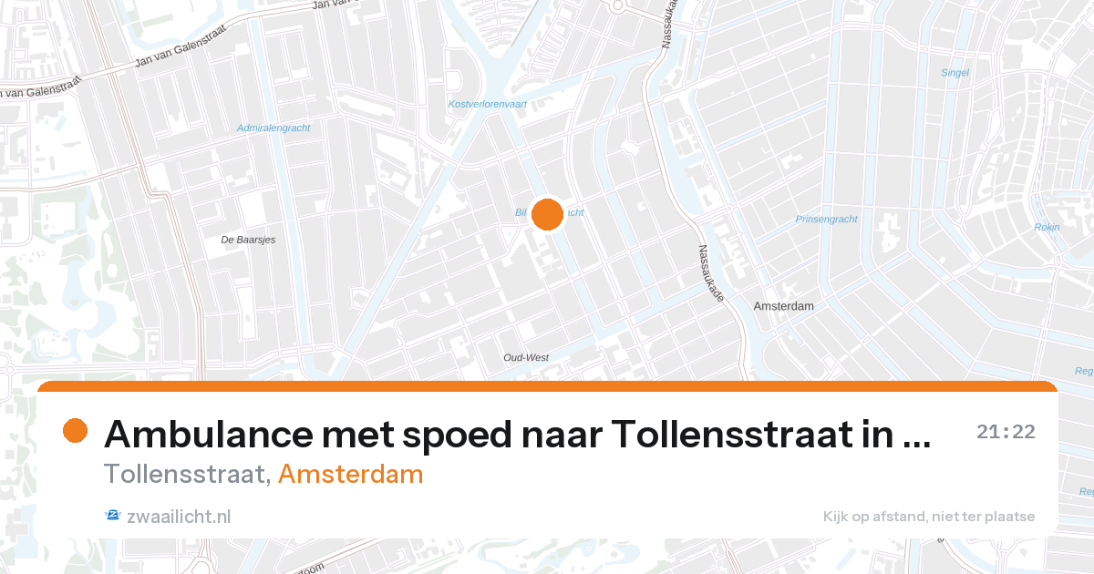 Ambulance met spoed naar Tollensstraat in Amsterdam — 27 aug 2026