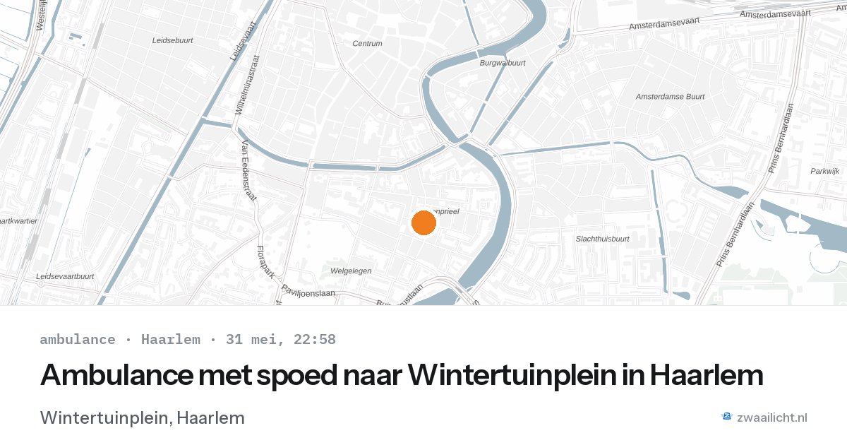 Ambulance met spoed naar Wintertuinplein in Haarlem — 31 mei 2026