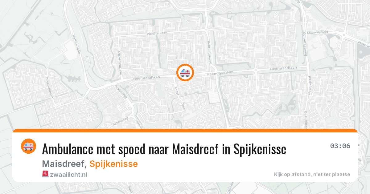 Ambulance met spoed naar Maisdreef in Spijkenisse — 29 jul 2026