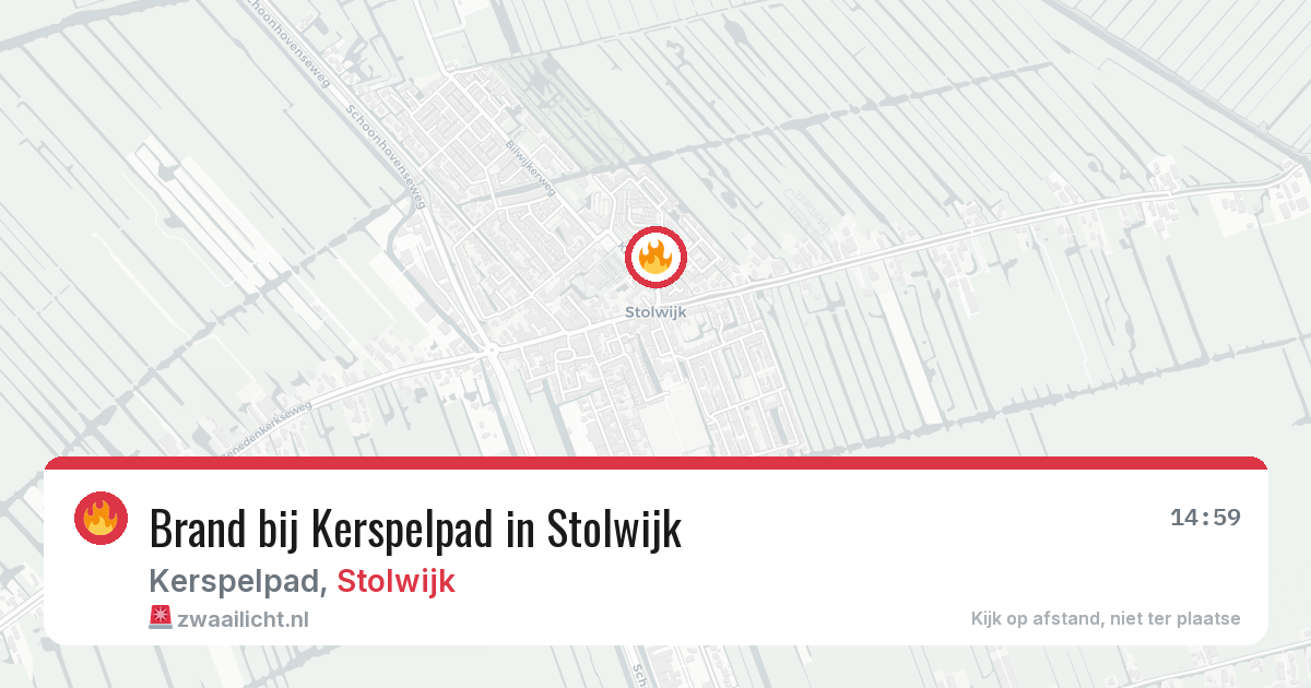 Brand bij Kerspelpad in Stolwijk — 22 feb 2026