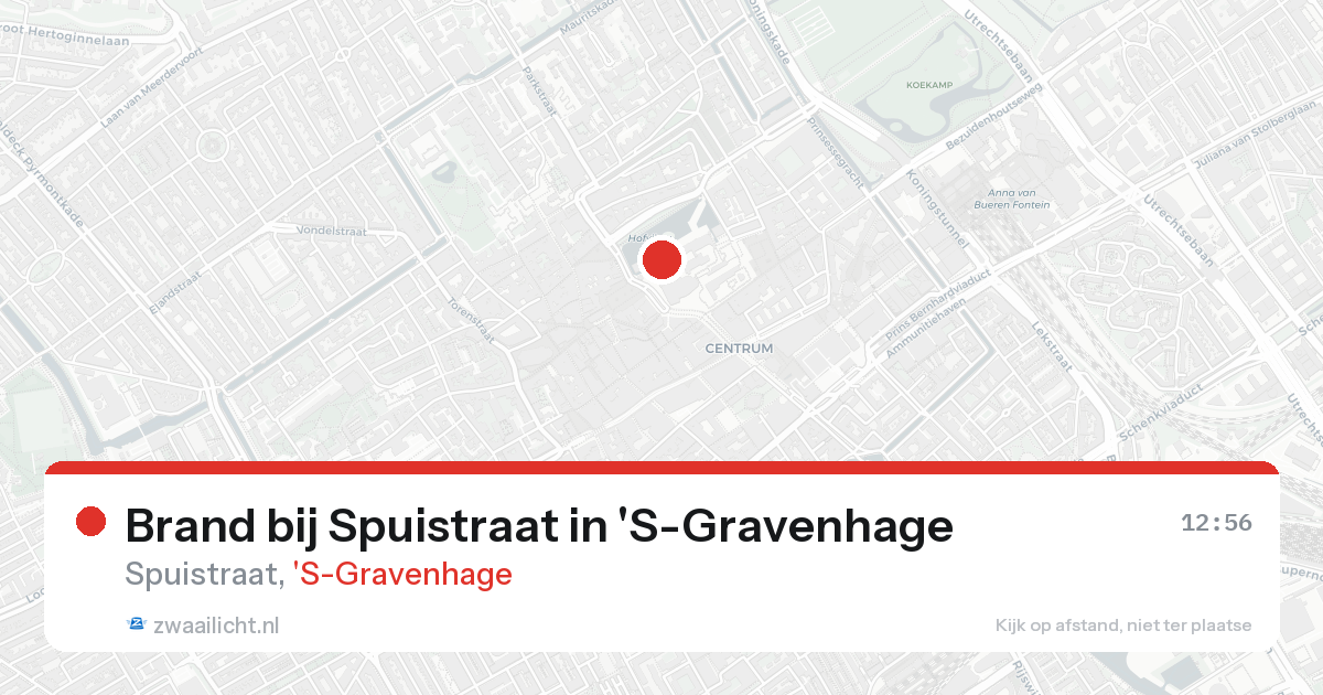 Brand bij Spuistraat in 'S-Gravenhage — 21 aug 2026