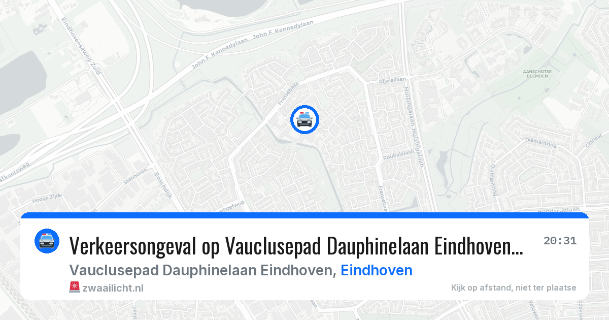 Verkeersongeval op Vauclusepad Dauphinelaan Eindhoven in Eindhoven — 30 jun 2026