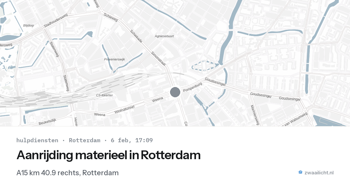 Aanrijding materieel in Rotterdam — 6 feb 2026