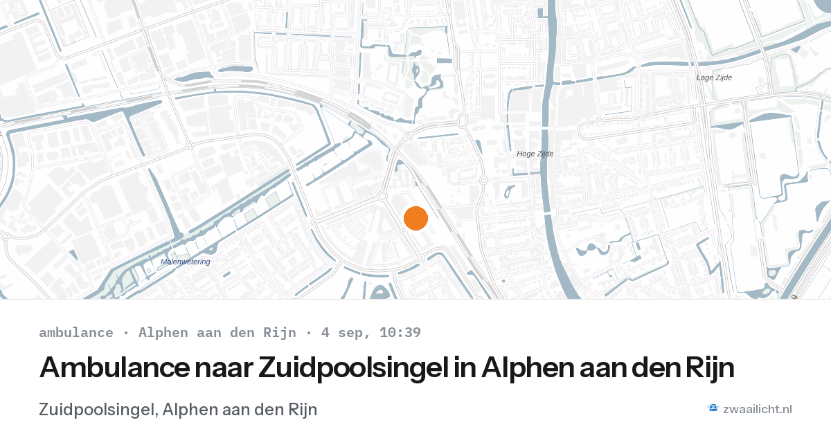 Ambulance naar Zuidpoolsingel in Alphen aan den Rijn — 4 sep 2026