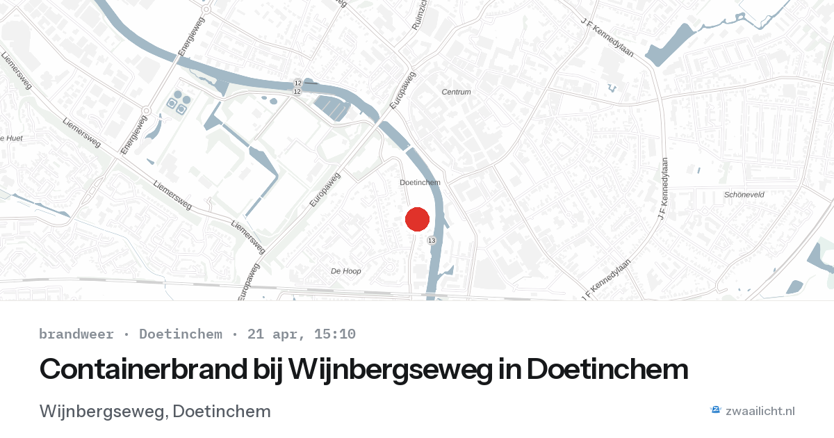 Containerbrand bij Wijnbergseweg in Doetinchem — 21 apr 2026