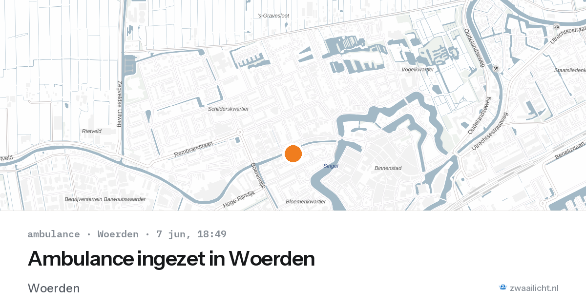 Ambulance ingezet in Woerden — 7 jun 2026
