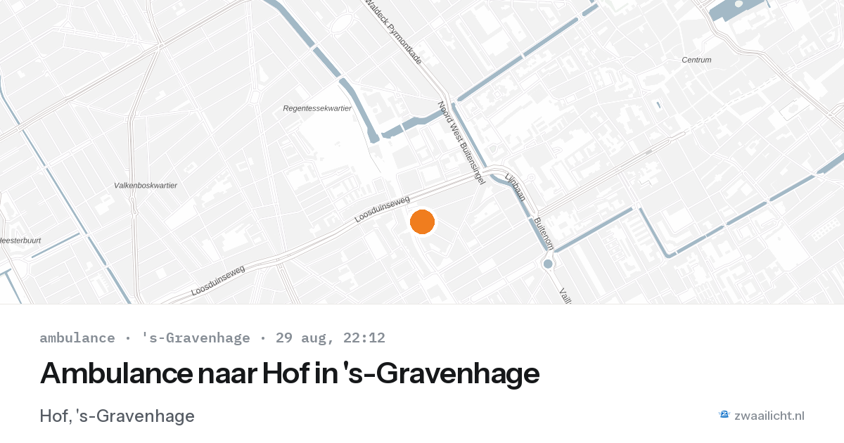 Ambulance naar Hof in 's-Gravenhage — 29 aug 2026