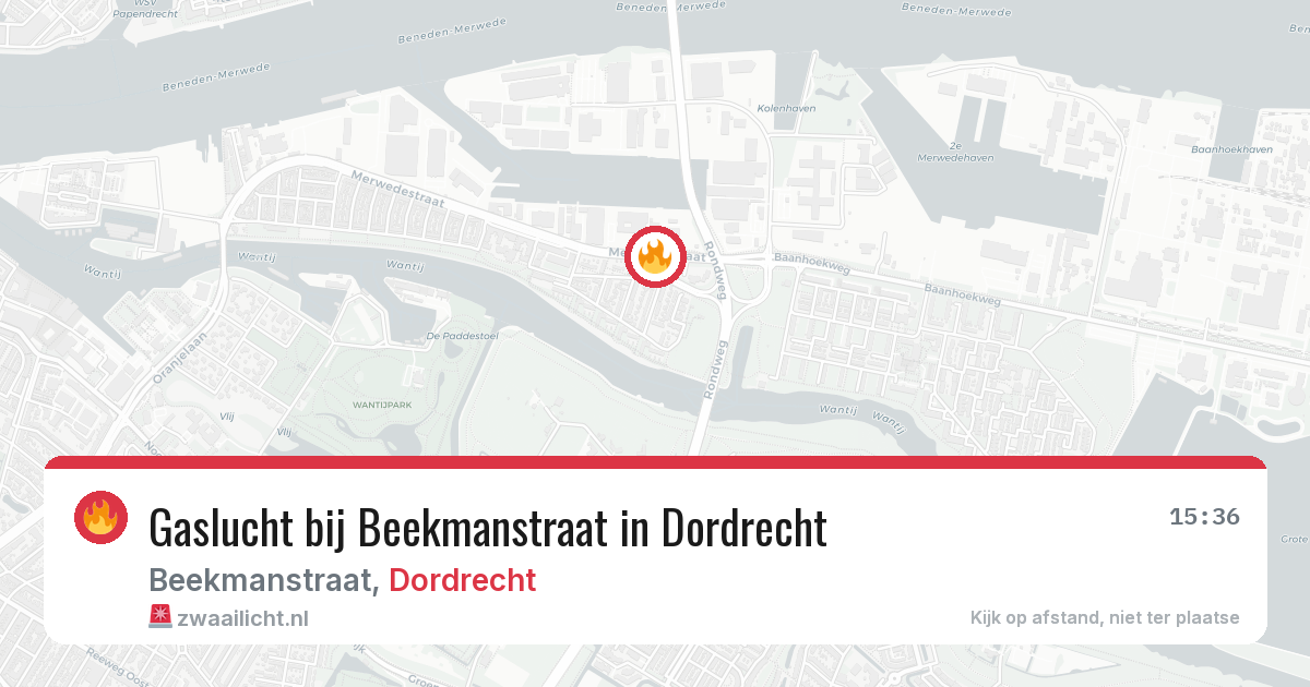 Gaslucht bij Beekmanstraat in Dordrecht — 6 jul 2026