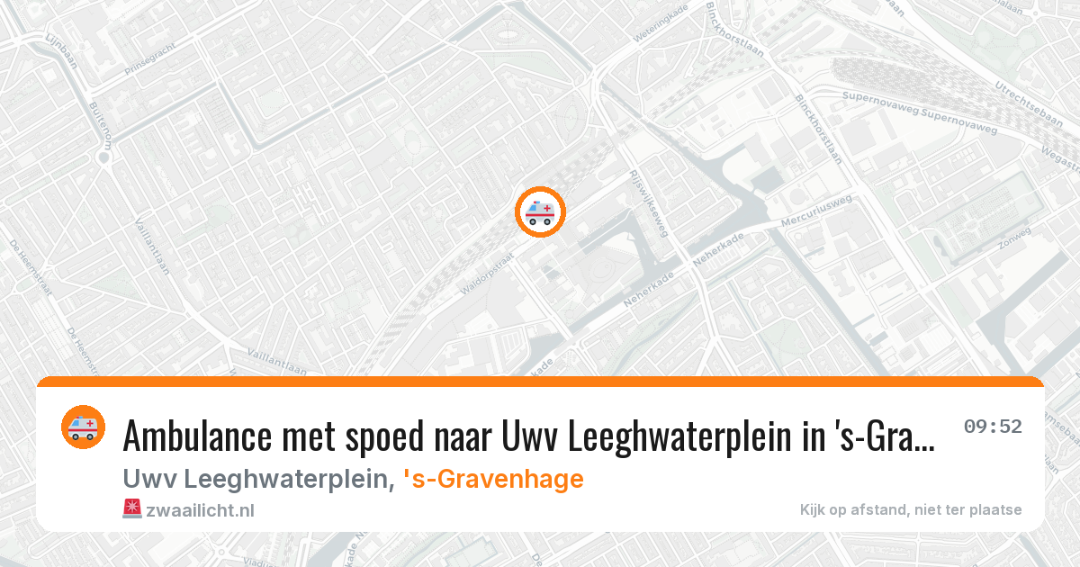 Ambulance met spoed naar Uwv Leeghwaterplein in 's-Gravenhage — 9 feb 2026