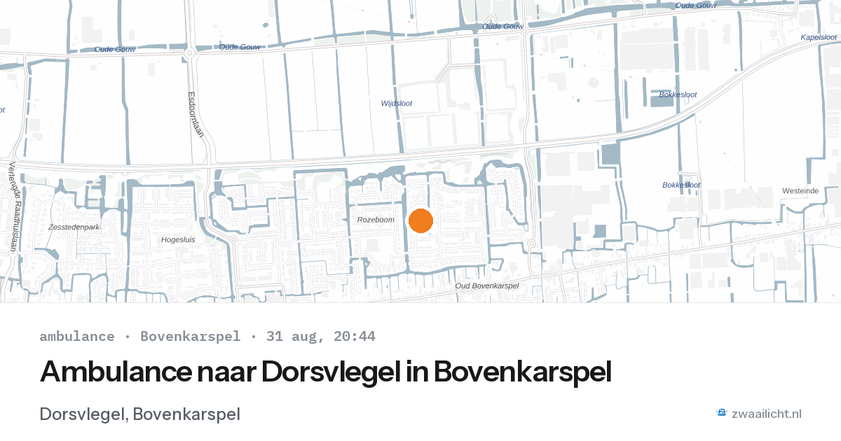 Ambulance naar Dorsvlegel in Bovenkarspel — 31 aug 2026