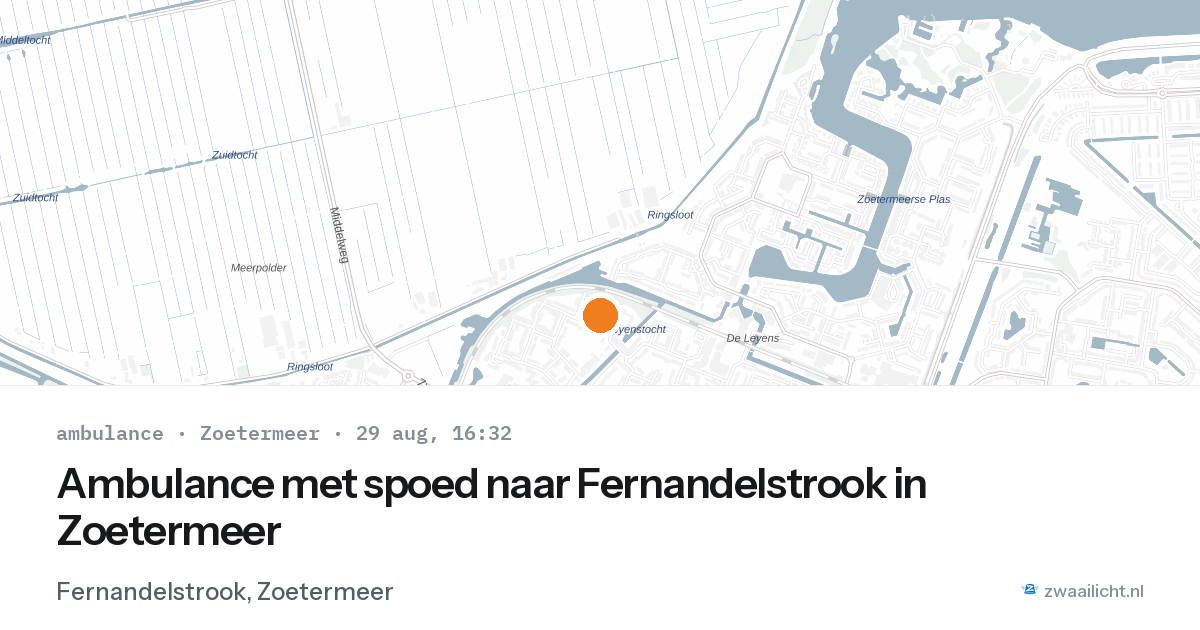 Ambulance met spoed naar Fernandelstrook in Zoetermeer — 29 aug 2026