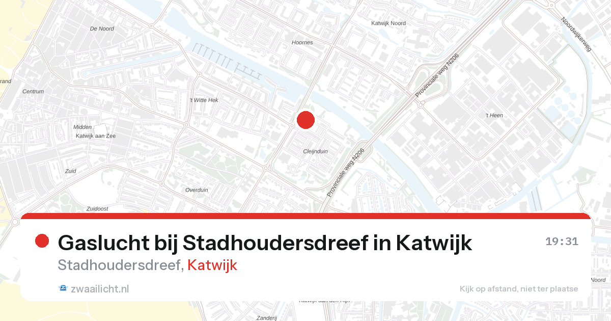 Gaslucht bij Stadhoudersdreef in Katwijk — 10 mrt 2026