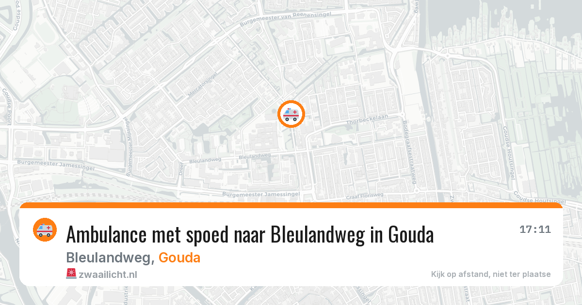 Ambulance met spoed naar Bleulandweg in Gouda — 17 jul 2026