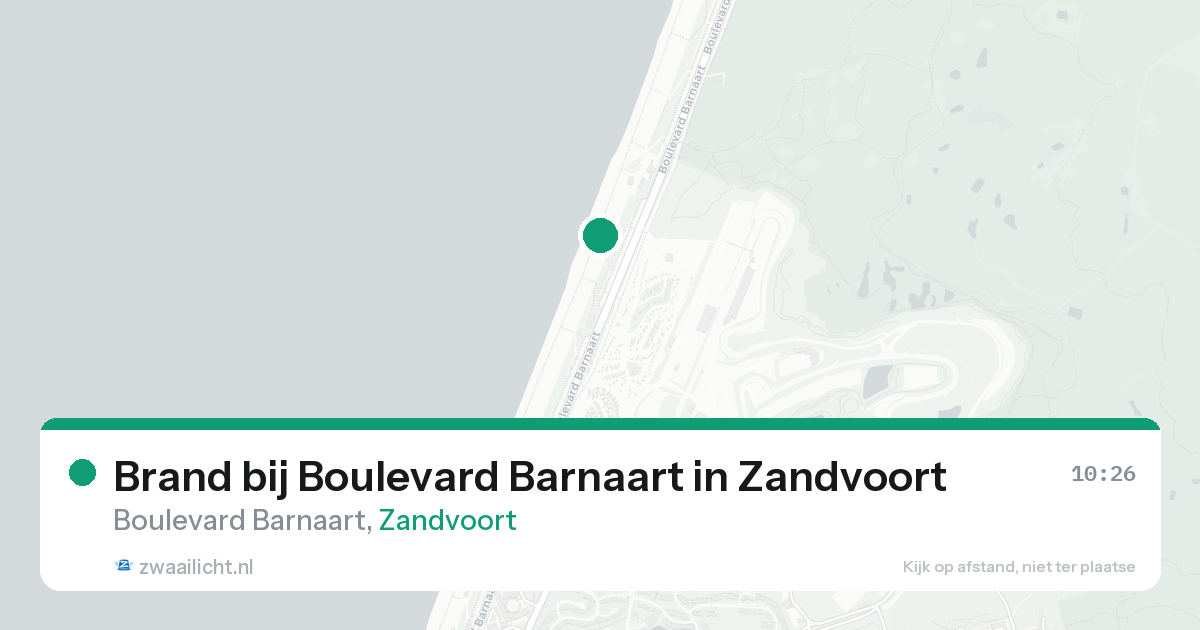 Brand bij Boulevard Barnaart in Zandvoort — 23 aug 2026