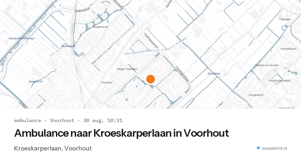 Ambulance naar Kroeskarperlaan in Voorhout — 30 aug 2026