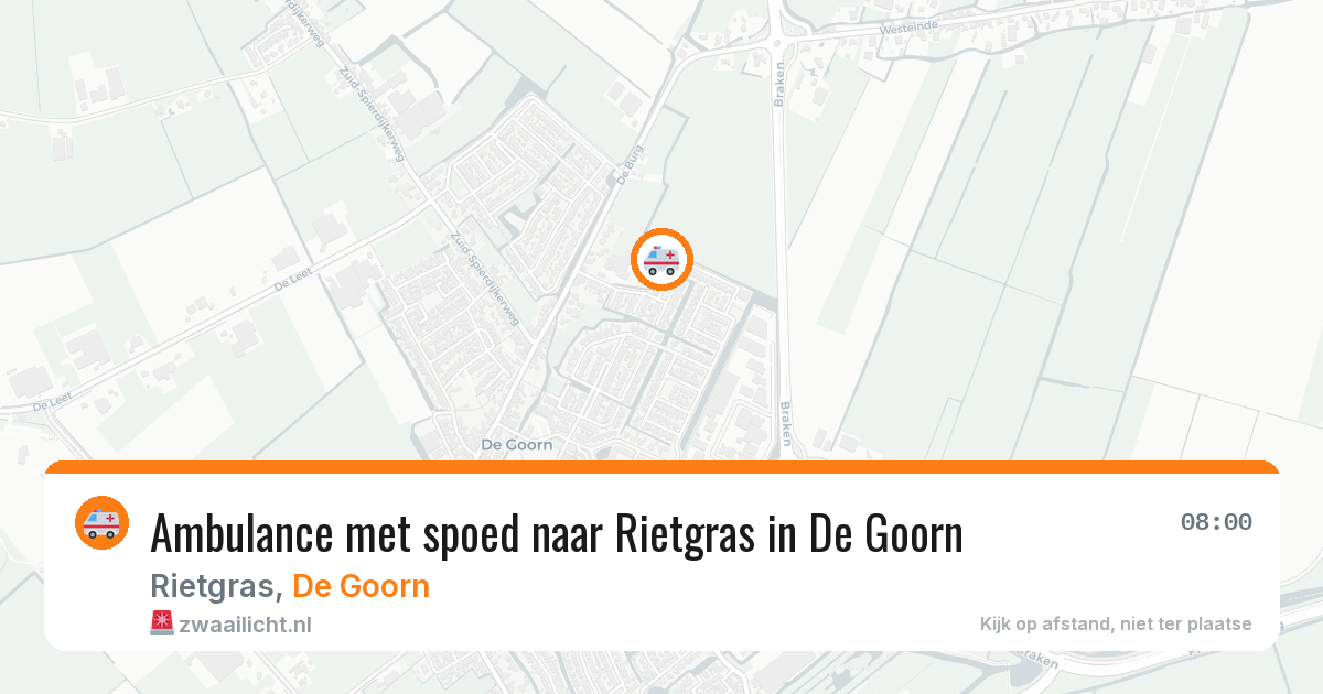 Ambulance met spoed naar Rietgras in De Goorn — 8 jun 2026
