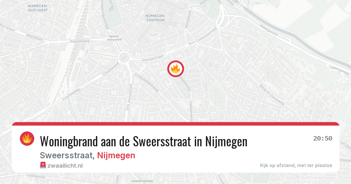 Woningbrand aan de Sweersstraat in Nijmegen — 12 feb 2026