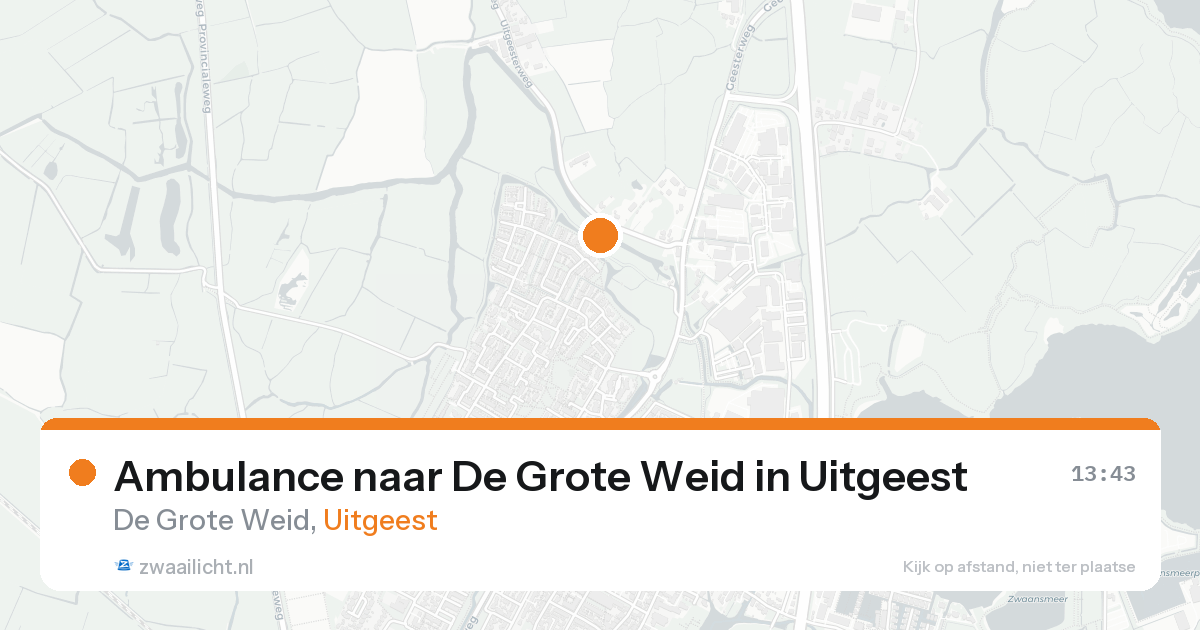 Ambulance naar De Grote Weid in Uitgeest — 16 aug 2026