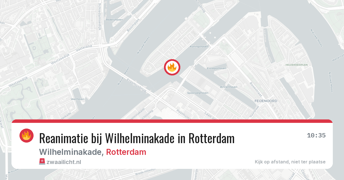 Reanimatie bij Wilhelminakade in Rotterdam — 28 mrt 2026