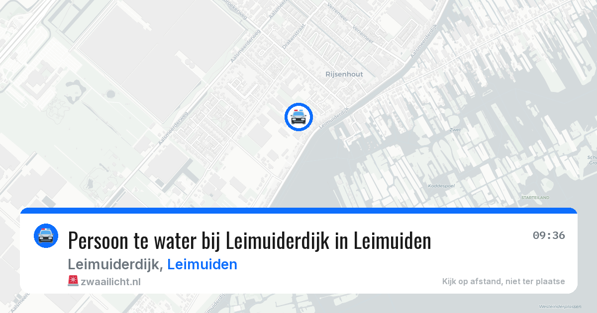 Persoon te water bij Leimuiderdijk in Leimuiden — 27 jul 2026