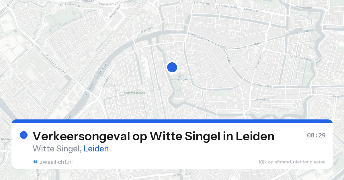 Verkeersongeval op Witte Singel in Leiden — 21 aug 2026