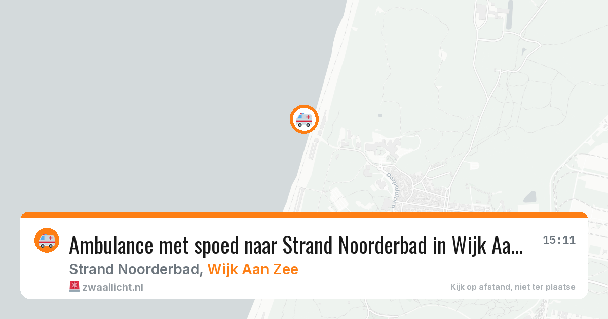 Ambulance met spoed naar Strand Noorderbad in Wijk Aan Zee — 9 aug 2026
