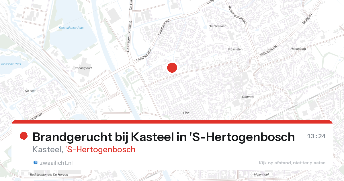 Brandgerucht bij Kasteel in 'S-Hertogenbosch — 27 aug 2026