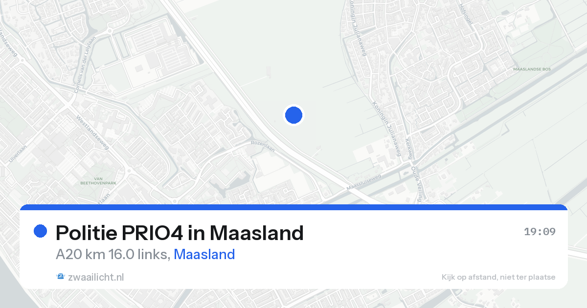 Politie PRIO4 in Maasland — 19 aug 2026 | 🚨 Zwaailicht.nl