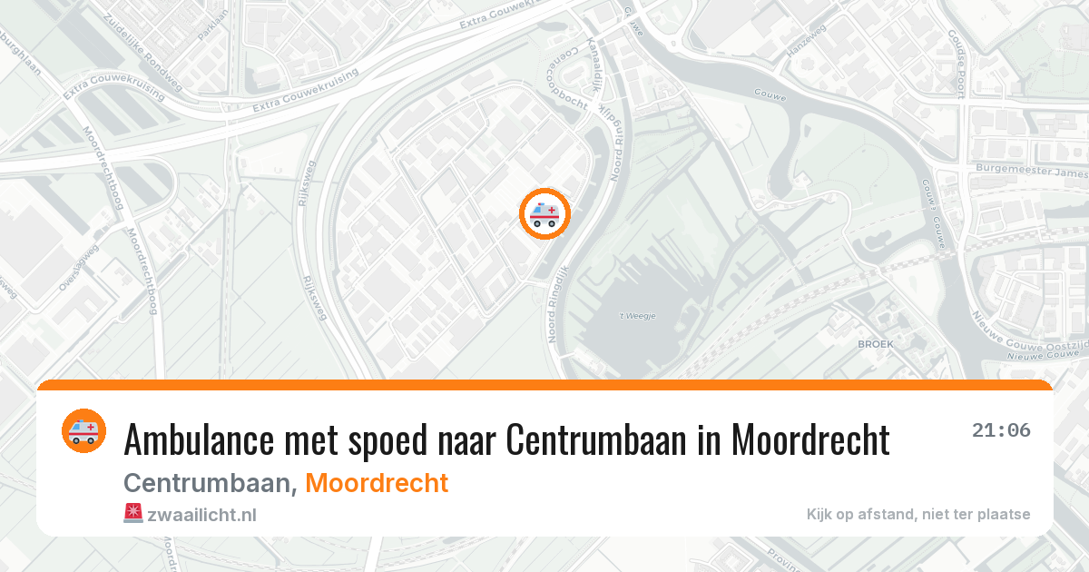 Ambulance met spoed naar Centrumbaan in Moordrecht — 1 jul 2026