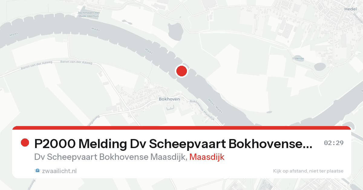 P2000 Melding Dv Scheepvaart Bokhovense Maasdijk, Maasdijk — 8 feb 2026
