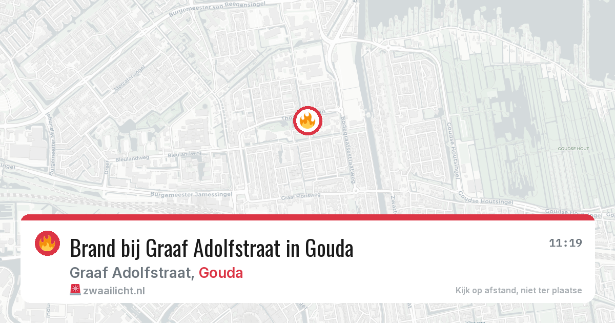 Brand bij Graaf Adolfstraat in Gouda — 30 jul 2026