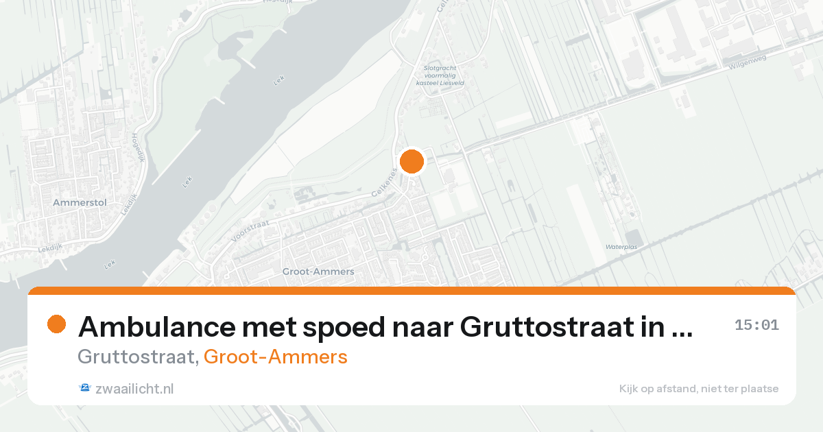 Ambulance met spoed naar Gruttostraat in Groot-Ammers — 16 aug 2026