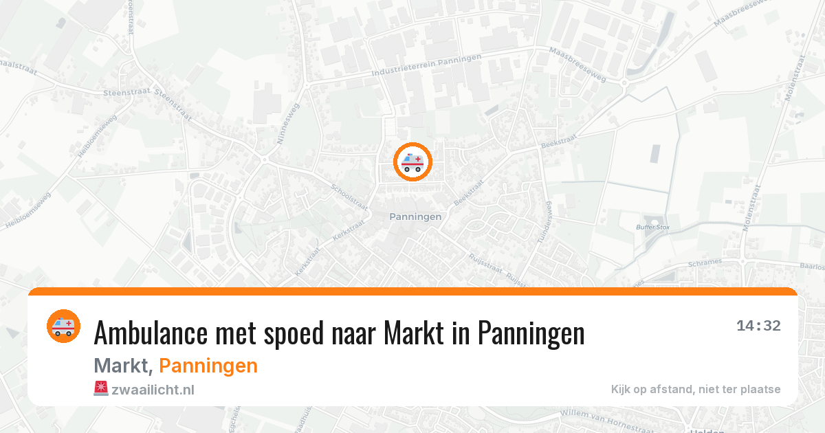 Ambulance met spoed naar Markt in Panningen — 24 jul 2026