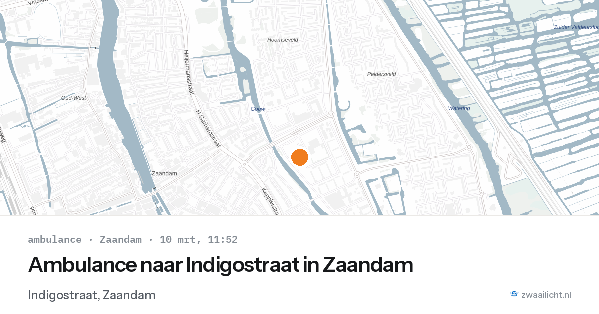 Ambulance naar Indigostraat in Zaandam — 10 mrt 2026