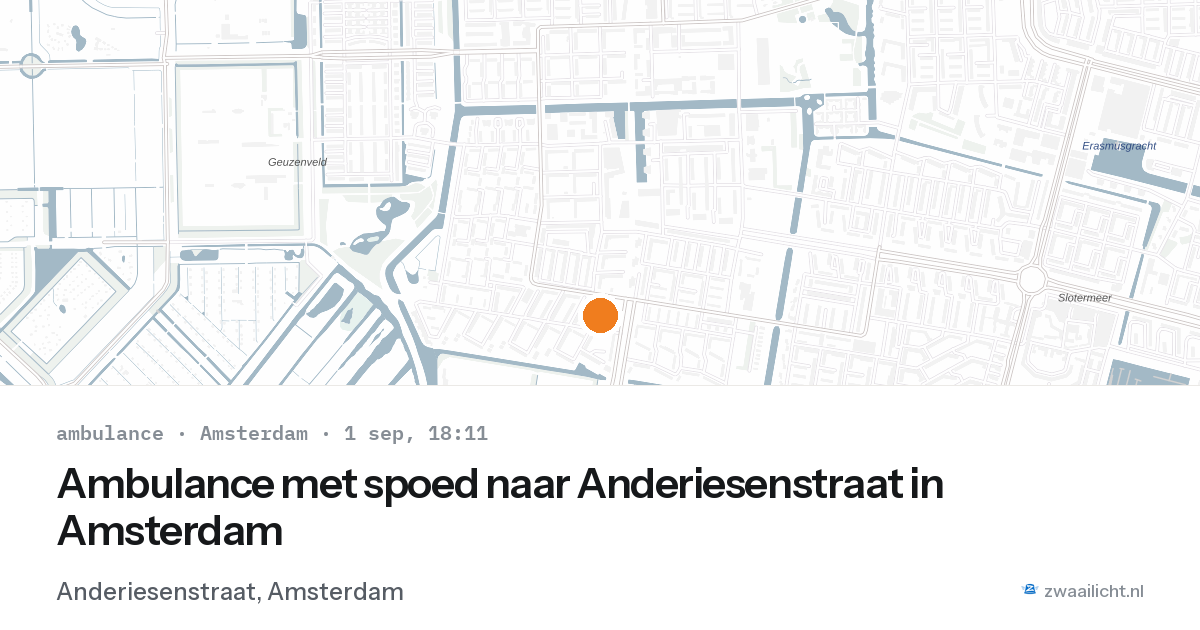 Ambulance met spoed naar Anderiesenstraat in Amsterdam — 1 sep 2026