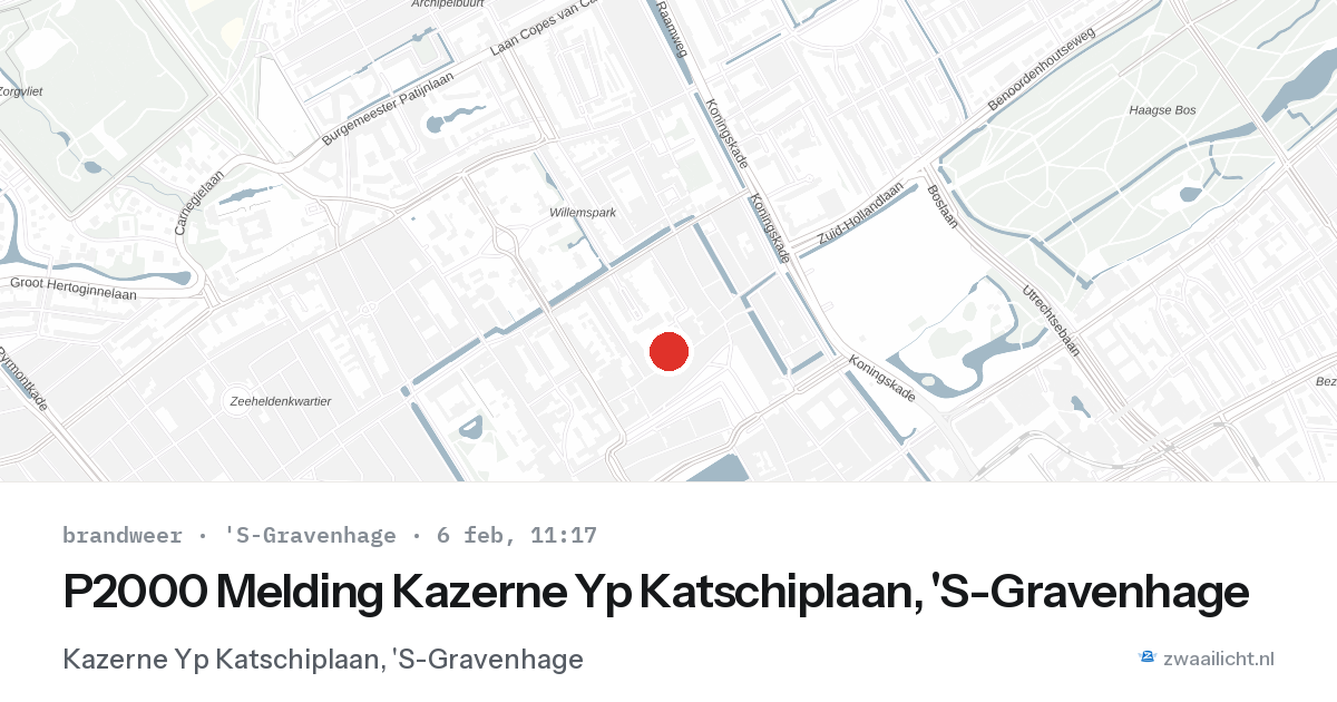 P2000 Melding Kazerne Yp Katschiplaan, 'S-Gravenhage — 6 feb 2026