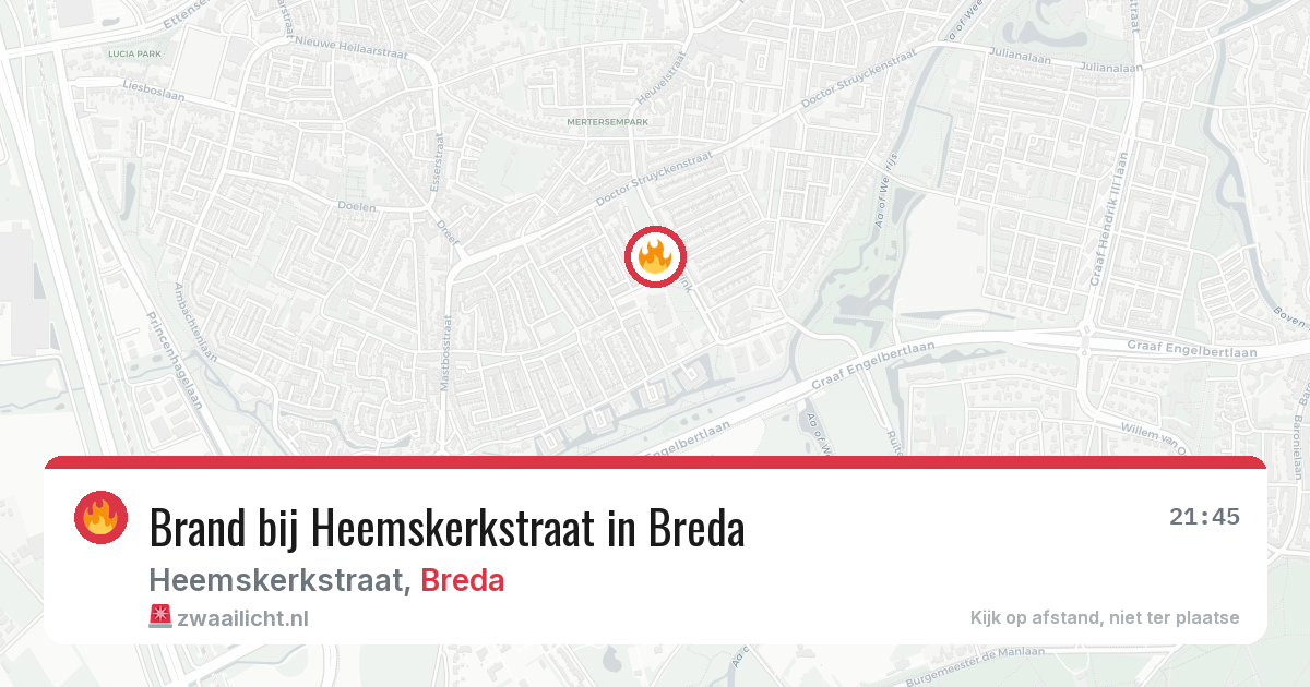 Brand bij Heemskerkstraat in Breda — 3 aug 2026