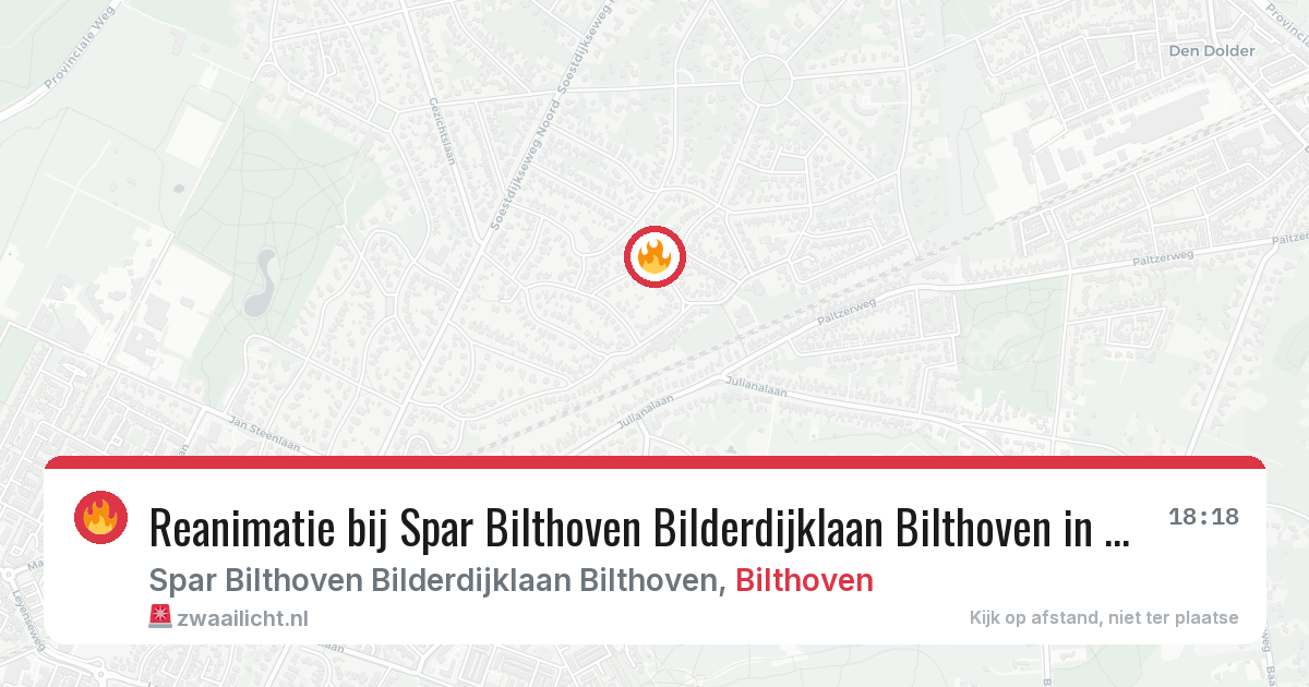 Reanimatie bij Spar Bilthoven Bilderdijklaan Bilthoven in Bilthoven — 21 apr 2026