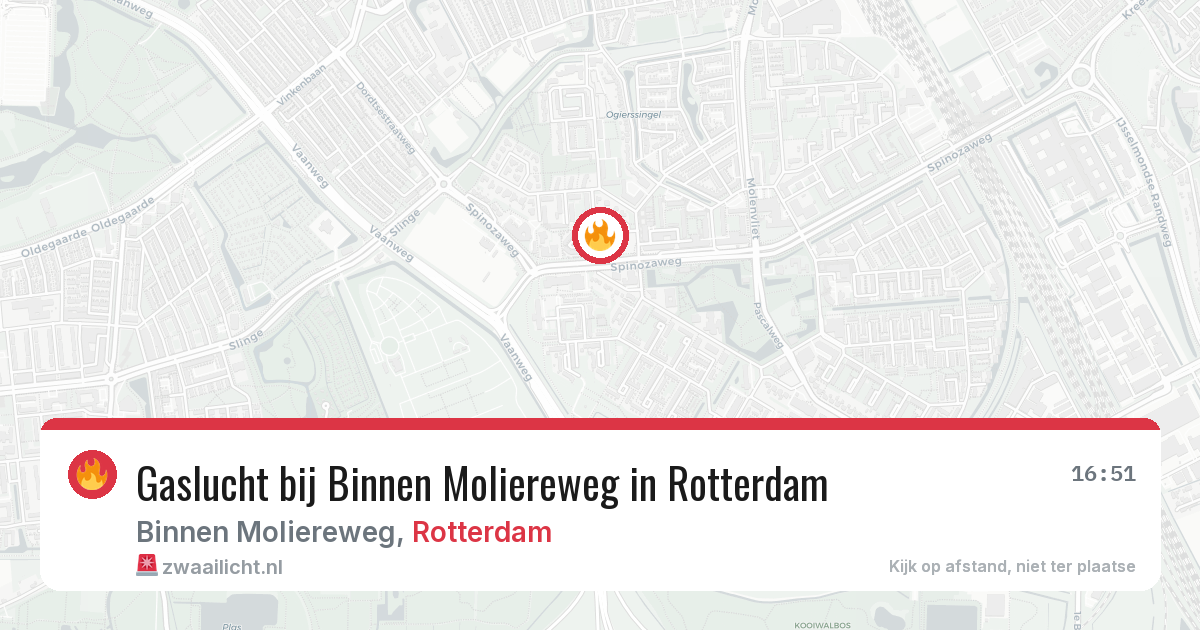 Gaslucht bij Binnen Moliereweg in Rotterdam — 27 jul 2026
